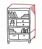 Shelf Drawing Bookshelf Bookcase Doodle Clipartmag Step School sketch template
