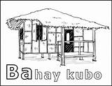 Bahay Philippines Filipino Coloring Kubo Pages Hut Nipa Drawing House Alphabet Am Colouring Clipart Kids Study Fil Fam Philippine Color sketch template