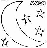 Moon Coloring Pages Stars Sheet Colorings Print sketch template