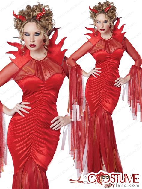 Adult Red Hot Devilish Diva Women S Sexy Devil Costume Halloween Dress