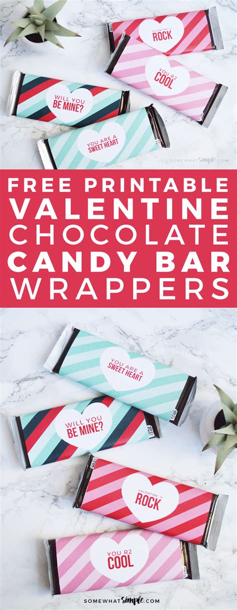 valentine candy bar wrappers printable  simple