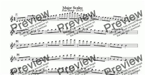 flute scales complete octaves majornatural minor scales