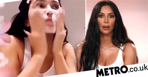 kim kardashian trolls kylie jenner over her 10 second face wash video