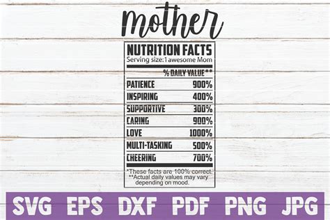 mother nutrition facts svg cut file  mintymarshmallows thehungryjpeg