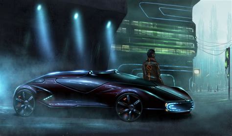 sci fi car picture  automotive sketch painting concept art futuristic sci fi car