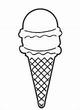 Cones Icecream Clker Cliparts Glace Outlines Cliparting sketch template