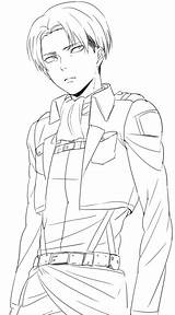 Levi Ackerman Coloring Template sketch template