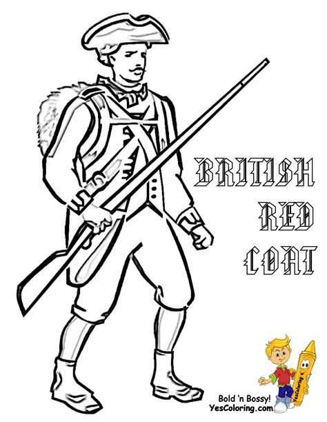 revolutionary war soldier templates america army coloring page