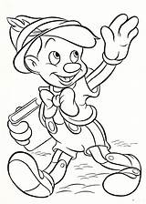 Disney Coloring Pages Characters Pinocchio Walt sketch template