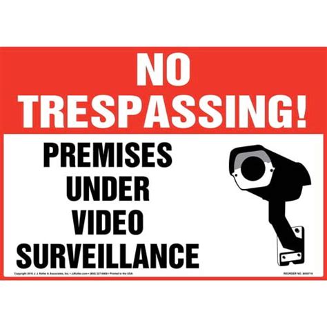 no trespassing premises under video surveillance sign