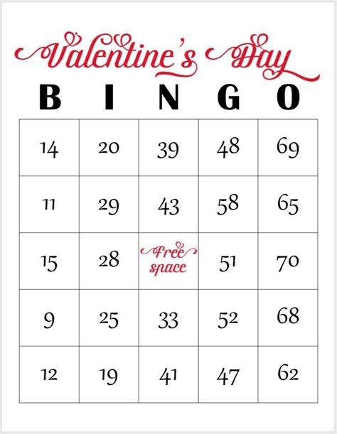 valentine bingo game printable collection  kids printable