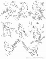 Embroidery Patterns Bird Pattern Birds Vintage Designs Song Choose Board sketch template