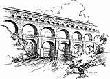 Aqueduct Clipart sketch template