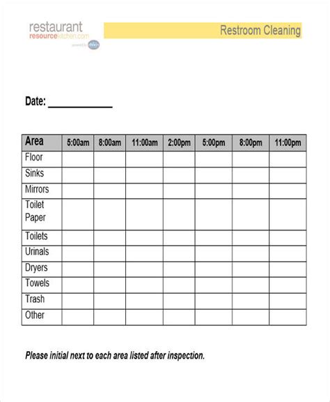 restroom cleaning log sheet thecarpetsco