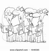 Choir Cartoon Seniors Clip Singing Illustration Clipart Rf Royalty Outline Toonaday Kids sketch template