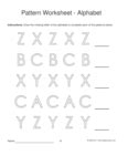 pattern worksheets alphabet