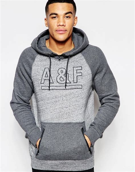 abercrombie and fitch hoodie with contrast sleeves at Мужские