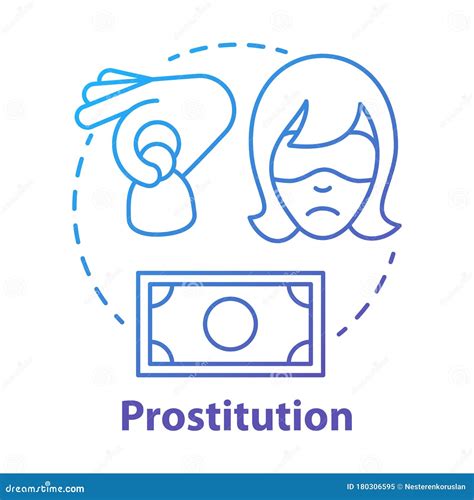 prostitution concept icon sex trafficking idea thin line illustration