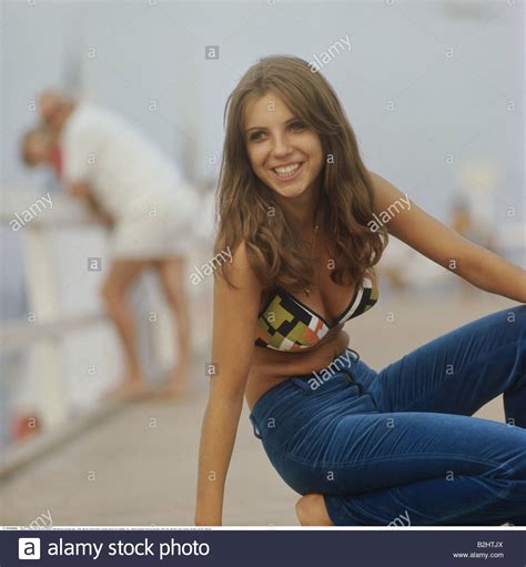 Fashion Model With Bikini Top And Jeans 1970s 70s