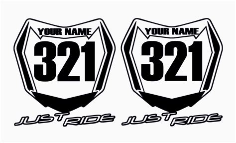 motocross number plate decal sticker custom  number mx etsy