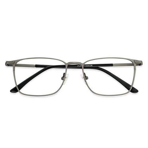 9001 rectangle gray eyeglasses frames leoptique