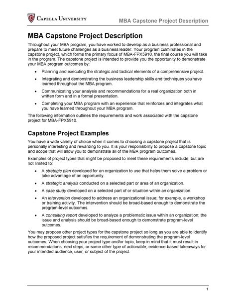 capstone project description  program culminates   capstone