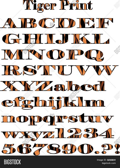 vector tiger pattern alphabet vector photo bigstock