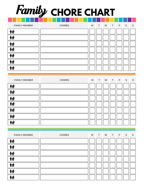 editable printable chore charts