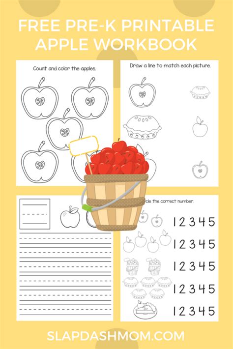 preschool apple activity book slap dash mom