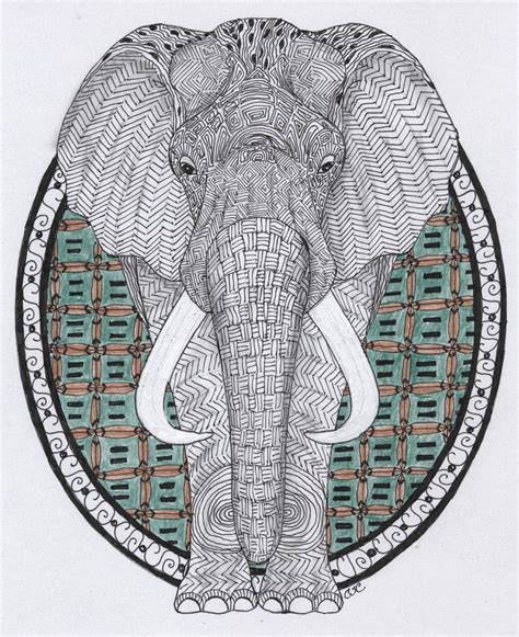 zentangle elephant adult colouringelephantszentangles pinterest