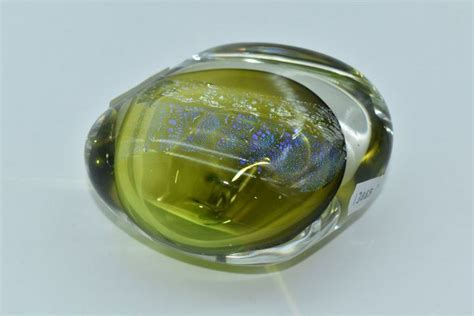 Art Glass Paperweight Impressed Mark To Base