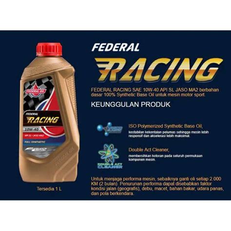oli federal racing murah asli original isi ml  liter sae