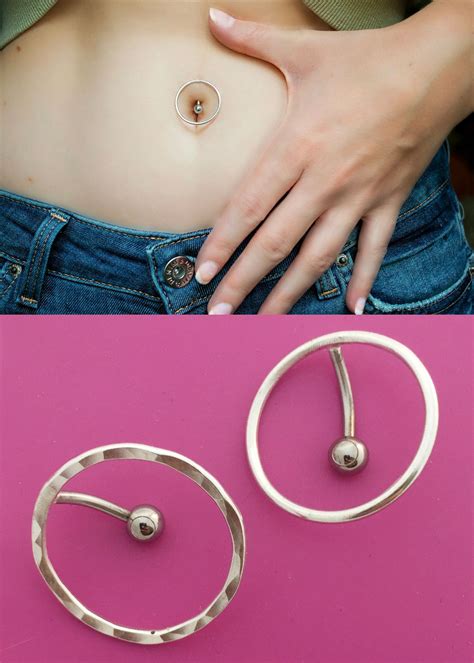 Top Down Circle Belly Button Ring Etsy Bellybutton Piercings