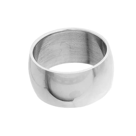 Buy 1pc Glaze Stainless Steel Silver Tone Ring 12mm