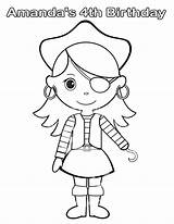 Pirate Girl Coloring Pages Kids Drawing Female Printable Piraten Mädchen Personalized Color Getcolorings Ausmalen Girls Birthday Print Party Favor Book sketch template