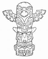 Coloring Tiki Pages Totem Head Getdrawings Getcolorings Pole sketch template