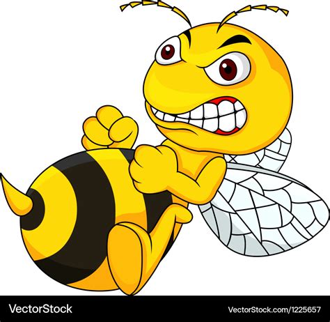 angry bee cartoon royalty  vector image vectorstock