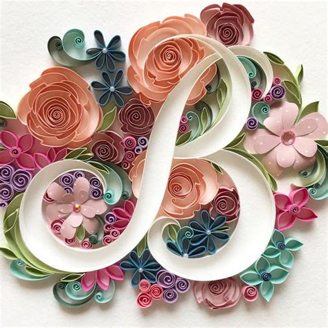 quilled  letter quill family sign floral letter etsy quilling