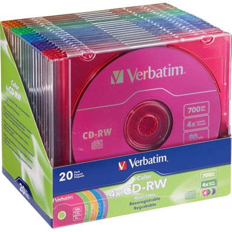 Verbatim Cd Rw 700mb Discs 20 94300 Bandh Photo Video