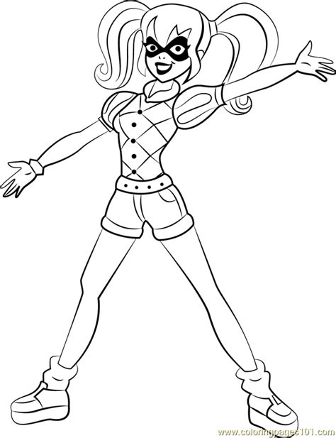 harley quinn coloring page  dc super hero girls coloring pages