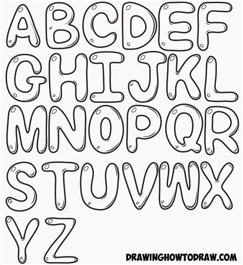 bubble letters  coloring page alphabet lettering bubble letter