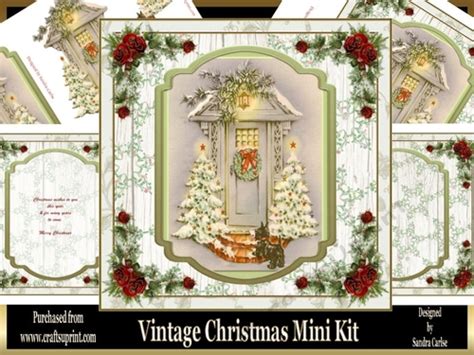vintage christmas mini kit cup craftsuprint