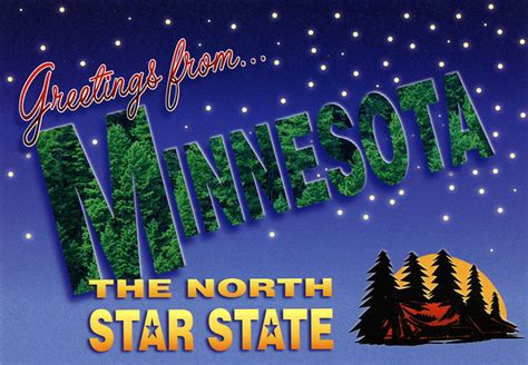 minnesota  north star state large letter postcard