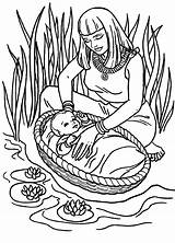 Moses Baby Coloring Pages Kids Bible Basket Sheet Colouring Sheets Preschool Choose Board sketch template