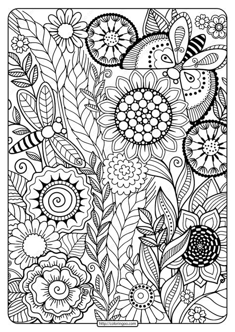 printable summer flowers  coloring page