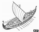 Drakkar Vikings Vikingos Vikingen Barco Barca Vichinghi Wikinger Kleurplaten Nave Navi Designlooter Vichinga Dos Vichinghe sketch template