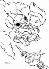 Lilo Stitch Coloring Flying Pages Hellokids Print Color Online sketch template