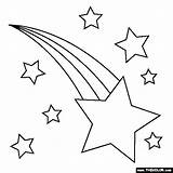 Shooting Star Clipart Drawing Printable Template Coloring sketch template