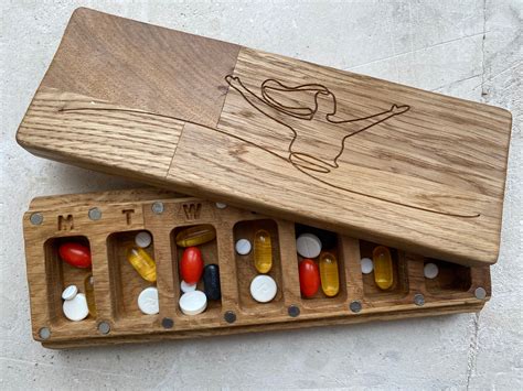 wooden pill box  daytravel pill boxpill containerweekly etsy