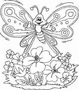 Coloring Pages Flowers Girls Girl Library Clipart Butterfly sketch template